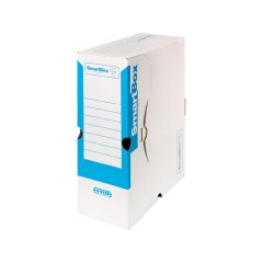 Archivní box je vyroben z kvalitní třívrstvé vlnité lepenky – mikrovlny. Potisk v modré barvě. Pevná, lepená konstrukce umožňuje snadné a rychlé složení několika pohyby. Značně zrychluje a zjednodušuje skládání krabic.