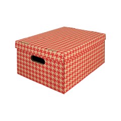 Řada krabic je vyrobena ze zpevněné třívrstvé vlnité lepenky. Potisk Kohoutí stopa v modré, červené nebo černé barvě. Pevná konstrukce umožňuje snadné stěhování a stohování.