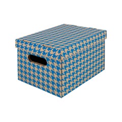 Řada krabic je vyrobena ze zpevněné třívrstvé vlnité lepenky. Potisk Kohoutí stopa v modré, červené nebo černé barvě. Pevná konstrukce umožňuje snadné stěhování a stohování.