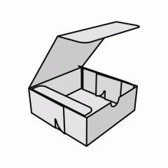 Speciální konstrukce krabičky na uložení mikrofilmů. Z hladké lepenky 1,0 mm.