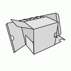 Archivní krabice s bočním otvíráním. Vyvinuta pro potřeby archivování v náročných prostorách s častými přístupy k dokumentům.